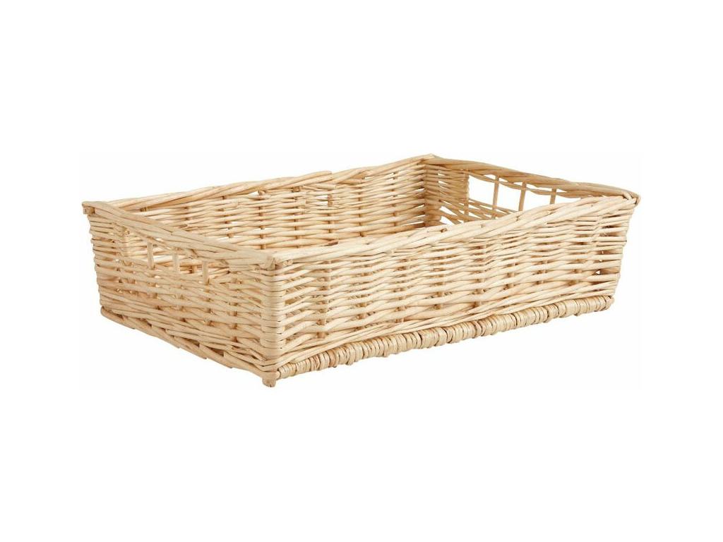 Natural wicker basket with hand opening and adjustable strap UXMA10602