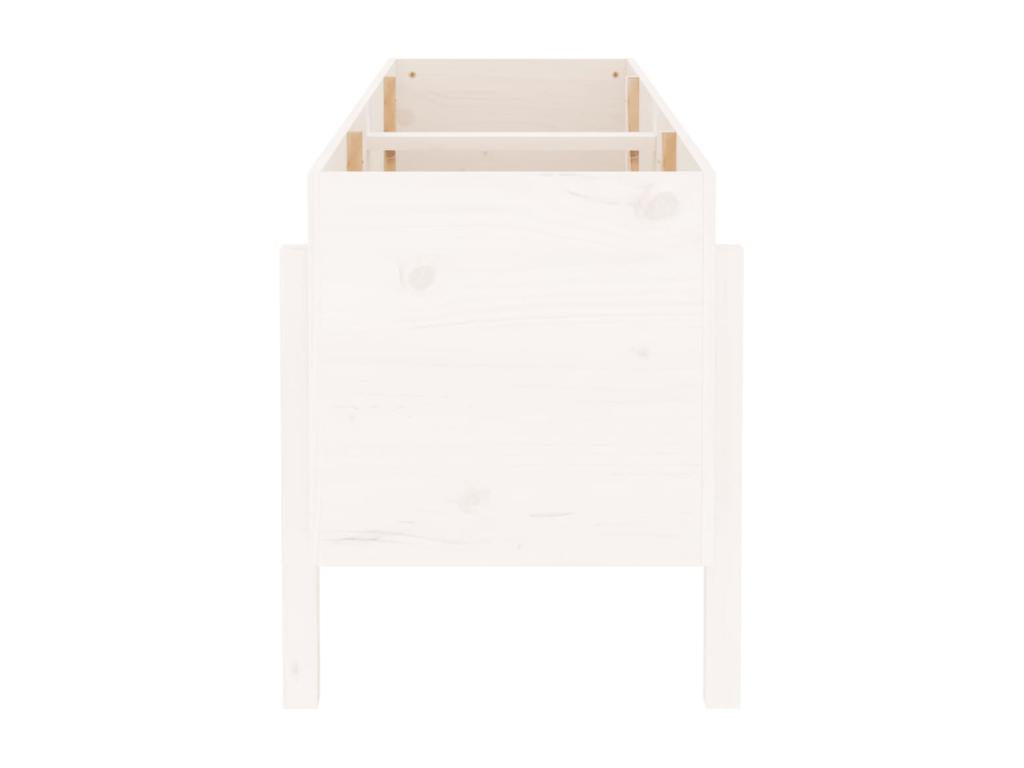 White raised garden bed 160x50x57 cm solid pine wood QMTP24253