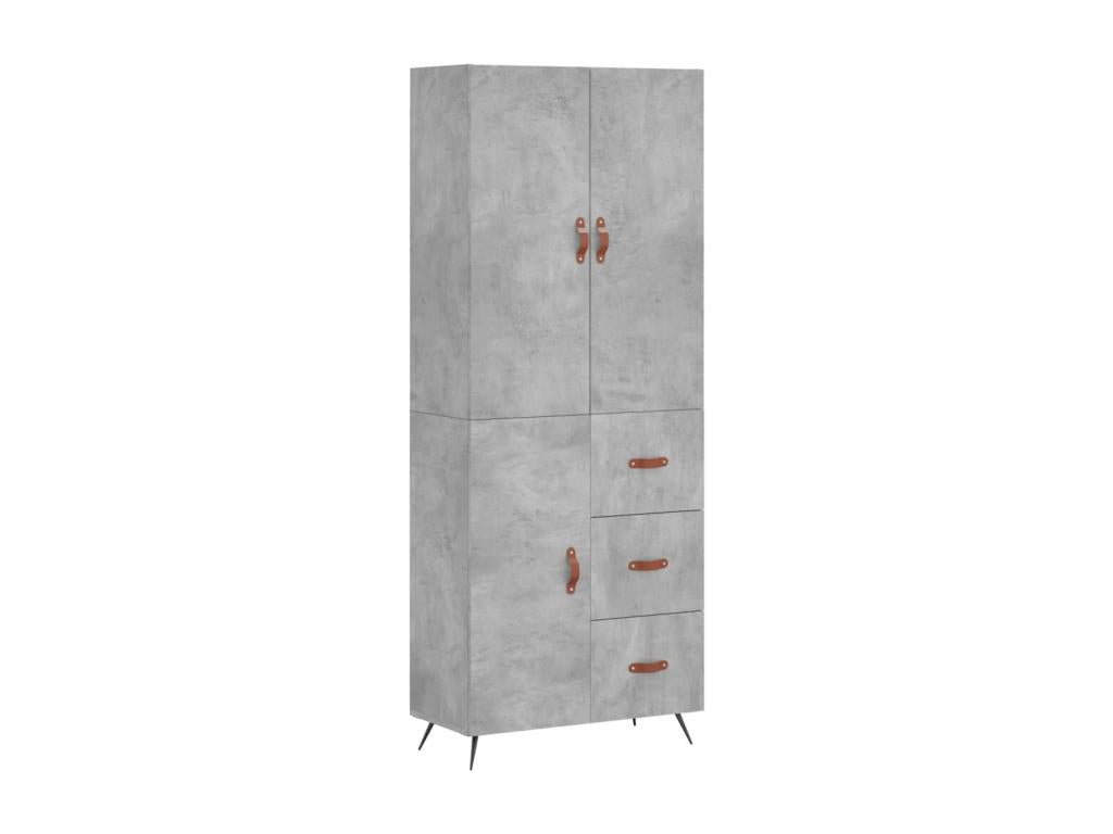 High sideboard, concrete grey, 69.5x34x180 cm, engineered wood THFN67979