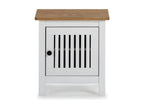 Dormeva OUVH78682 1-Door Bedside Table, Wood/White