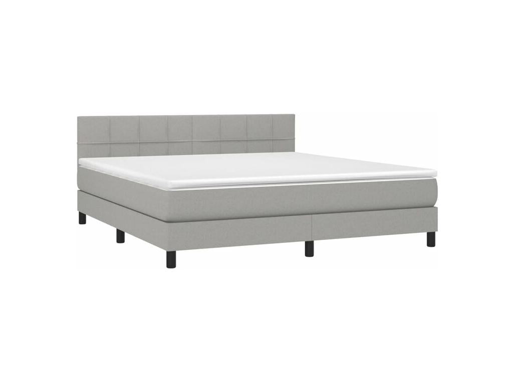 Dormeva bed base with LED mattress, light grey, 160x200 cm, fabric JXGD73841