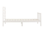 White bed frame, solid pine wood, 100x200 cm, TMRT17847