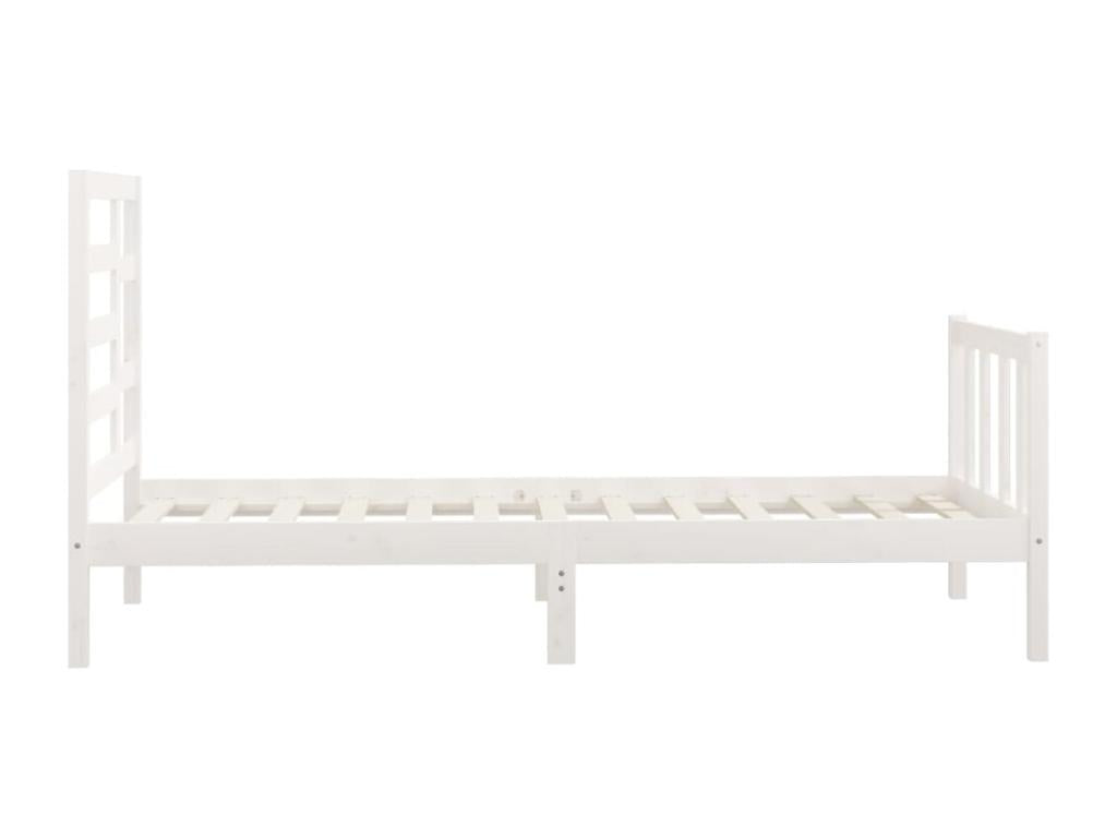 White bed frame, solid pine wood, 100x200 cm, TMRT17847