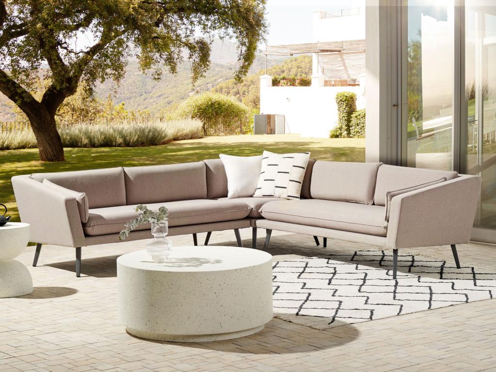 Dormeva Beige 5-Seater Corner Garden Sofa ZUQC79910