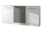 Horizontal Murphy Bed 90x200 cm White Lysvia/Graphite Folding Bed Wall Bed Roddy QIZU42819