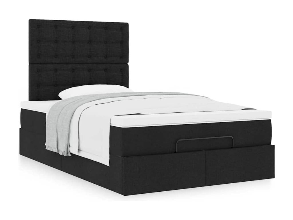 Ottoman bed frame with black mattress 120x200cm fabric UEST30643