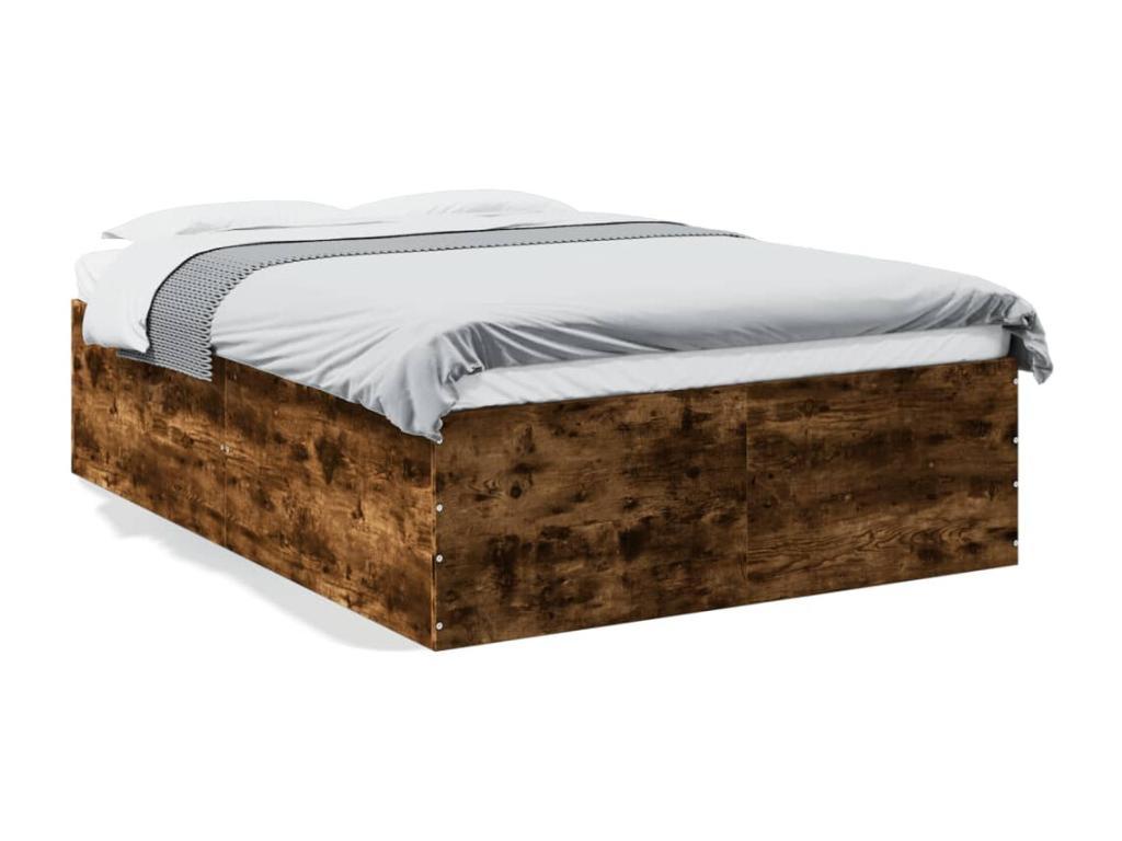 Smoked oak bed frame without mattress, 120x200 cm FGJY74803