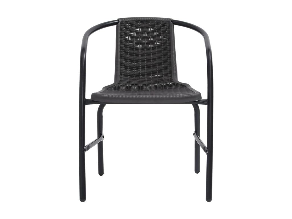 4-piece garden chairs, rattan, plastic and steel, 110 kg, SEEF28429