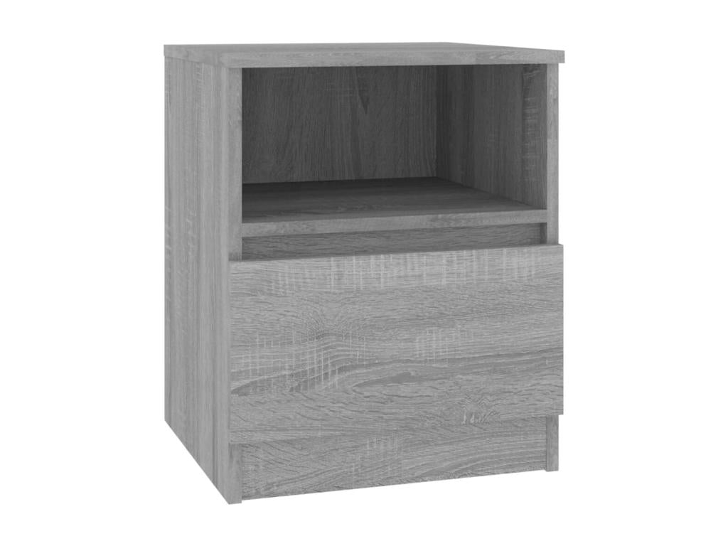 Dormeva bedside tables, 2 pcs, grey, 40x40x50cm, engineered wood, MABB63416
