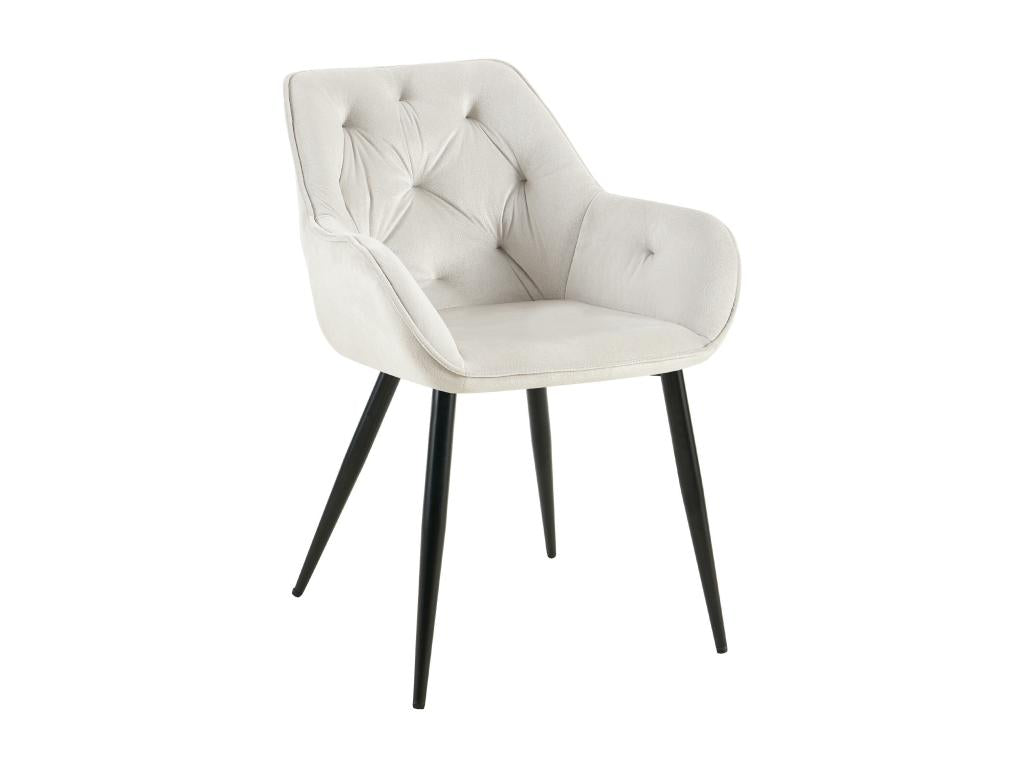 Chairs with armrests - Velvet - Light grey - Lysvia VIBL18012