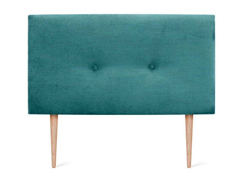 Lysvia Plain Corduroy Headboard with Buttons 90x115 with Bed Legs 80/90 - Turquoise LRCW33618