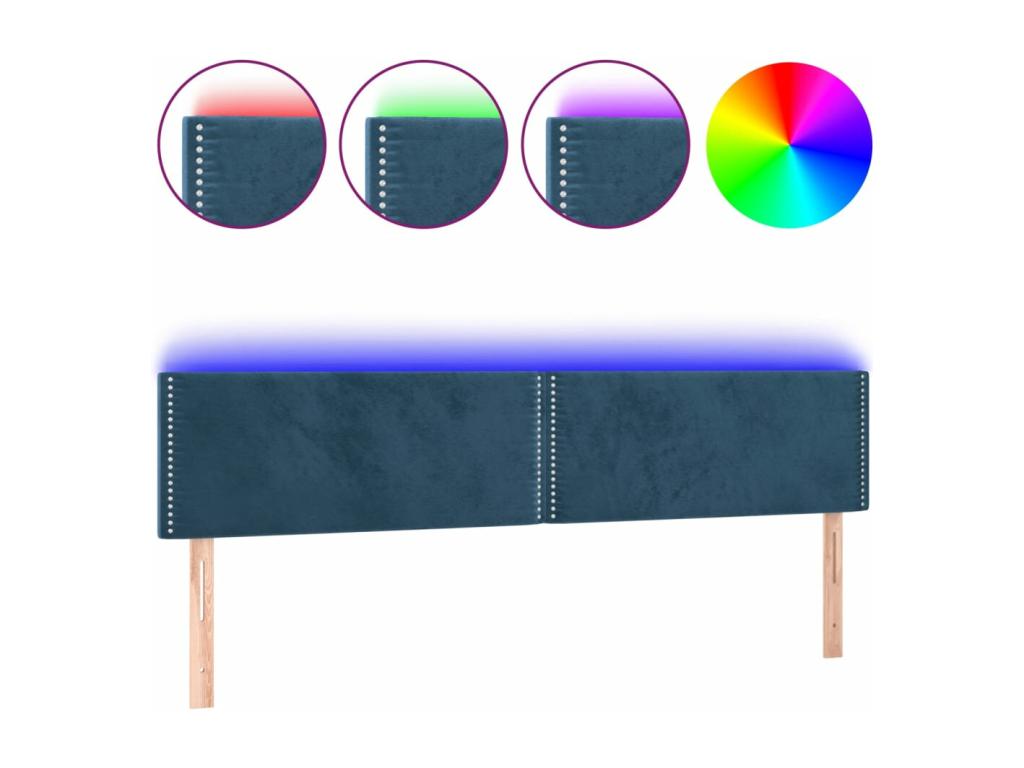 Dark Blue LED Headboard 160x5x78/88 cm Velvet DTCZ40710