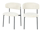 Lysvia - Set of 2 chairs in bouclé fabric and metal - Mottled ecru LNFB70483