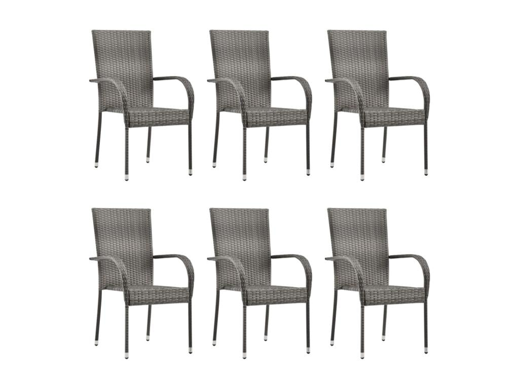 7-Piece Garden Dining Set Grey MPKR89374
