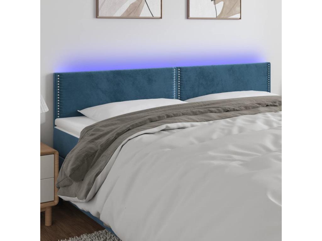Dark Blue LED Headboard 160x5x78/88 cm Velvet DTCZ40710