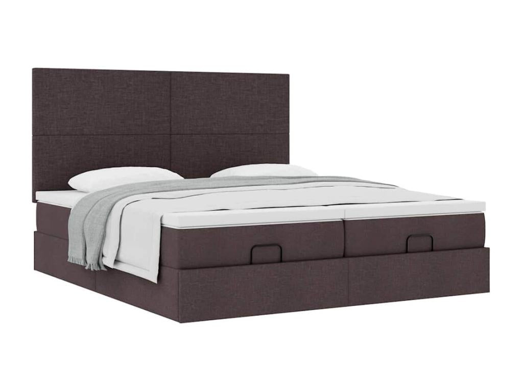 Dormeva bed frame with dark brown mattress 180x200 cm fabric PFUL95764
