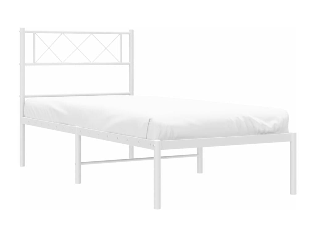 Metal bed frame with white headboard 80x200 FPCG25730