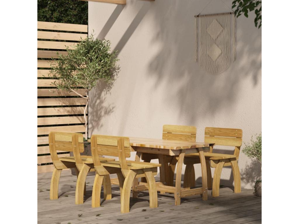 5-piece garden dining set, impregnated pine wood, OKZE19442