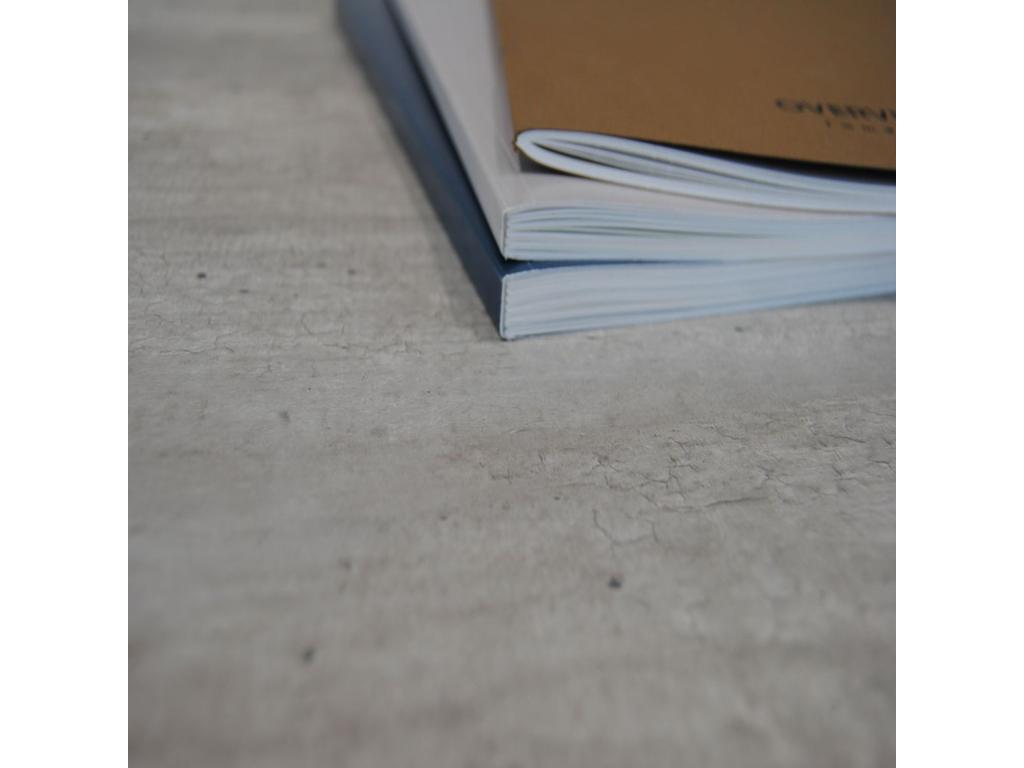 Table 120x70 cm - Round with white base and natural concrete finish CMUX81980