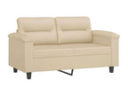 3-piece sofa set with cushions, cream microfiber fabric HLMF72863