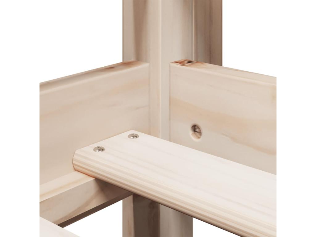 High bed without mattress 75x190 cm solid pine wood UGNQ16533