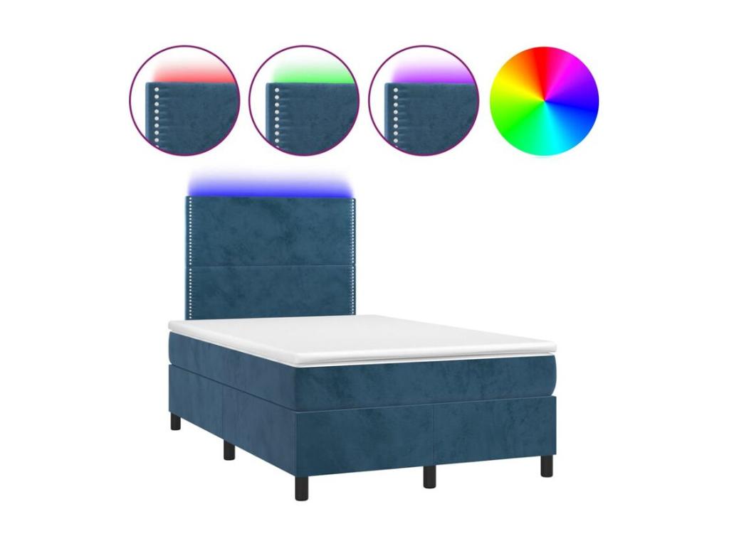 Dormeva bed base with mattress and LED light, dark blue, 120x200 cm, TVRP40487