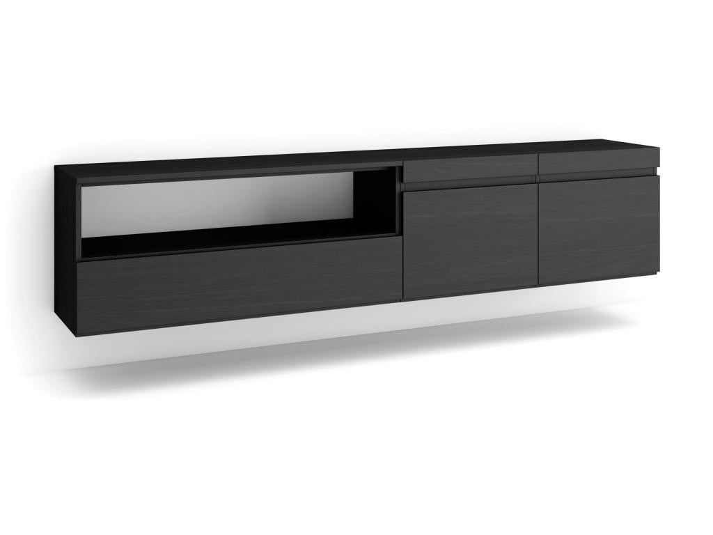 TV Stand/Bench 200x45x35cm For TVs up to 80" Wall Mounted Black MQQX55598