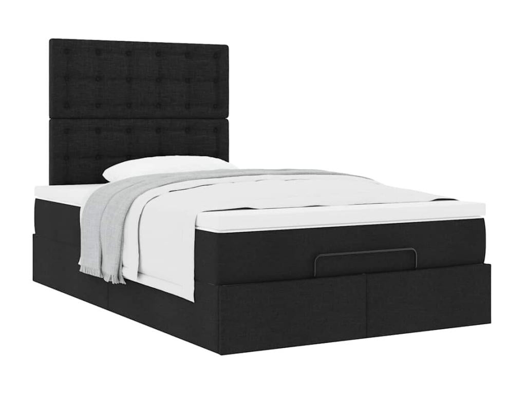 Ottoman bed frame with black mattress 120x200cm fabric UEST30643
