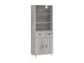 Lysvia Highboard, Grey, 69.5x34x180 cm, Engineered Wood, SXEQ76382