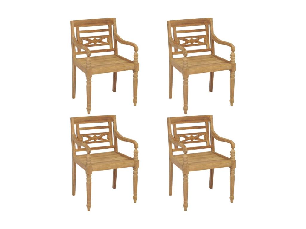 Lysvia 4-piece chairs, solid teak wood, VCOF72364