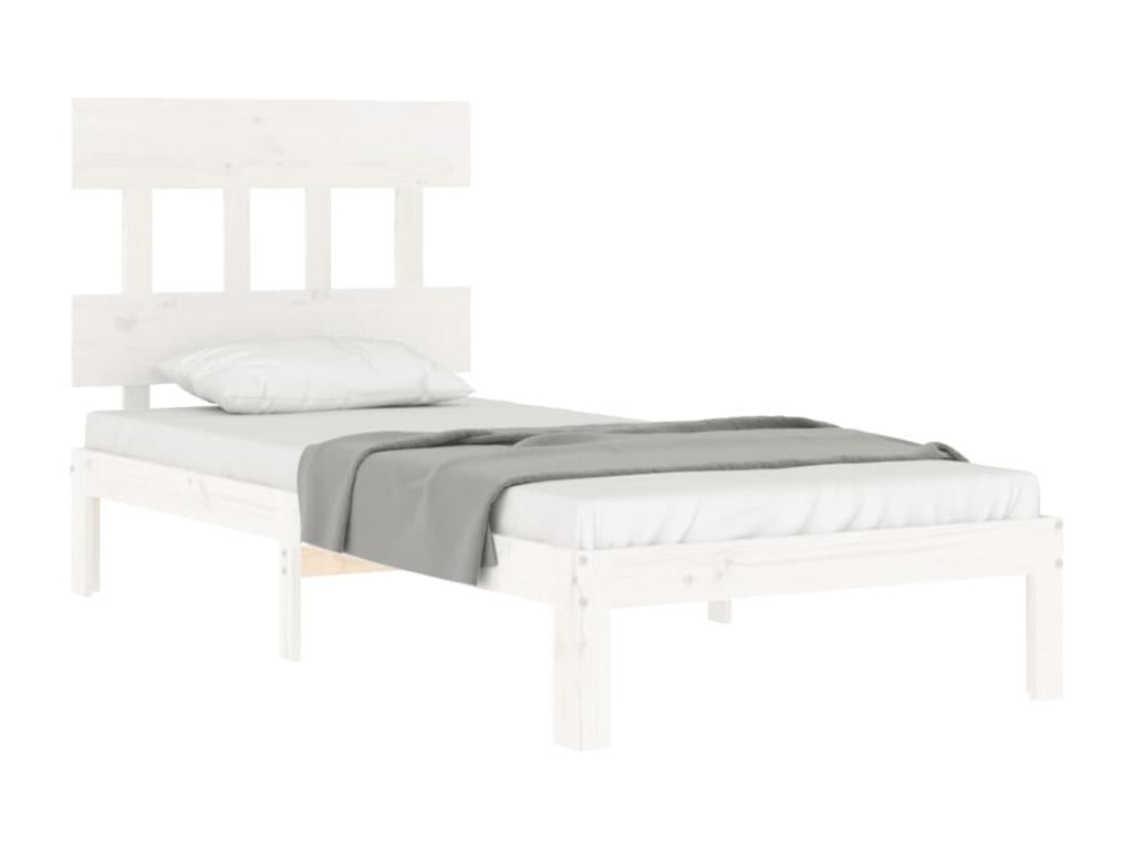 White bed frame and headboard 100x200 solid wood PFBF08228