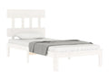 White bed frame and headboard 100x200 solid wood PFBF08228