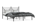 Metal bed frame with black headboard 160x200 cm IAGF48086