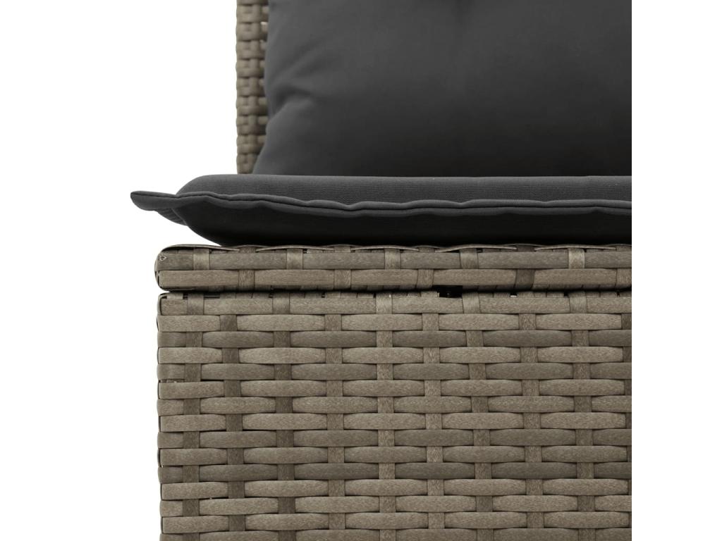 6-piece garden furniture set with grey resin wicker cushions MAMX24035