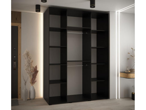 Lysvia 5 Sliding Door Wardrobe 235.2/170/60 3 Doors Black/Black/Silver ESVL40180