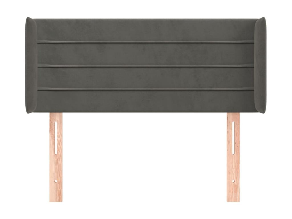 Headboard with wings, Dark Grey, 83x16x78/88 cm, Velvet QJQJ61452