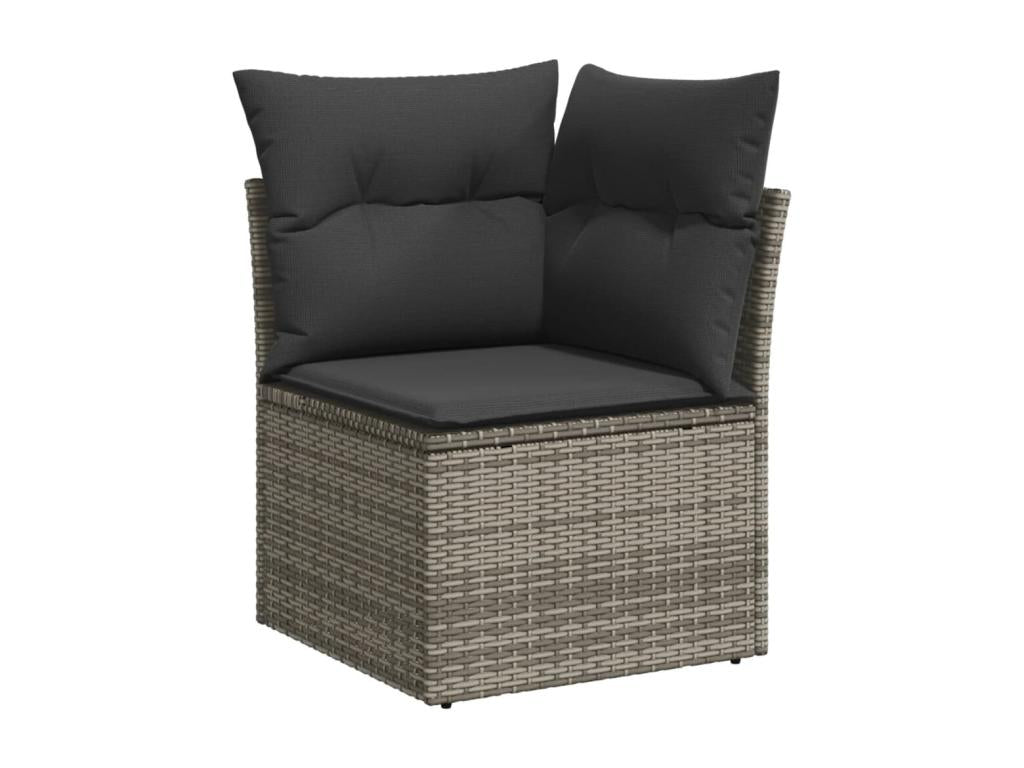 6-piece garden furniture set with grey resin wicker cushions MAMX24035