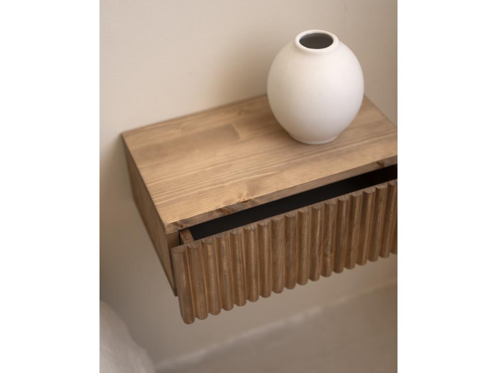 Bedside table in aged-tone floating fir wood, 40x15cm - Dormeva ERND97981