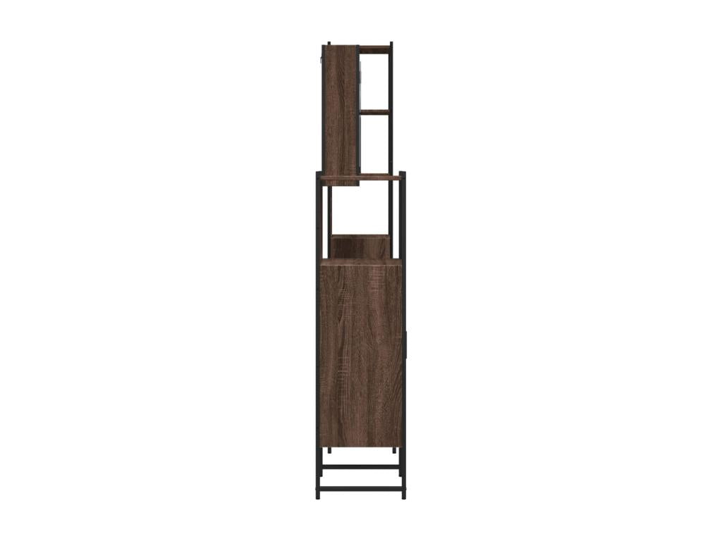 4-piece bathroom cabinet set, brown oak finish, UUZK37326