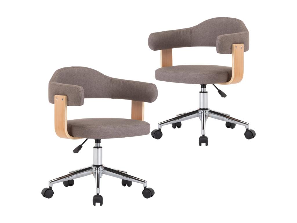 Lysvia swivel dining chairs, set of 2, bentwood and fabric, UXQR10663