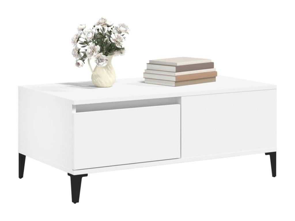 Coffee table, white, 90x50x36.5 cm, engineered wood, PKZC58136
