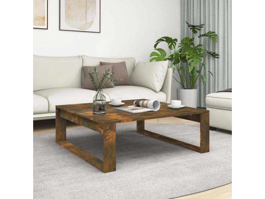 Coffee table, smoked oak, 100x100x35 cm, engineered wood, JUEX80722