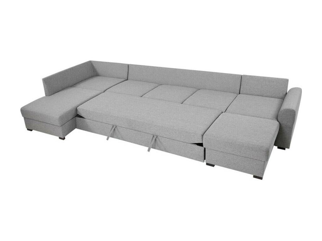 Dormeva 191 Grey Corner Sofa with Sleeping Function and Bedding Box, 370x186x85cm PLOC28792