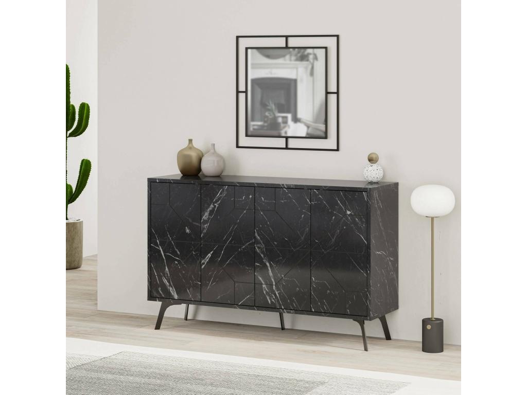 Lysvia Sideboard, Living Room Buffet, Kitchen Pantry, 123x35 h77 cm, Grey, CEVP67829