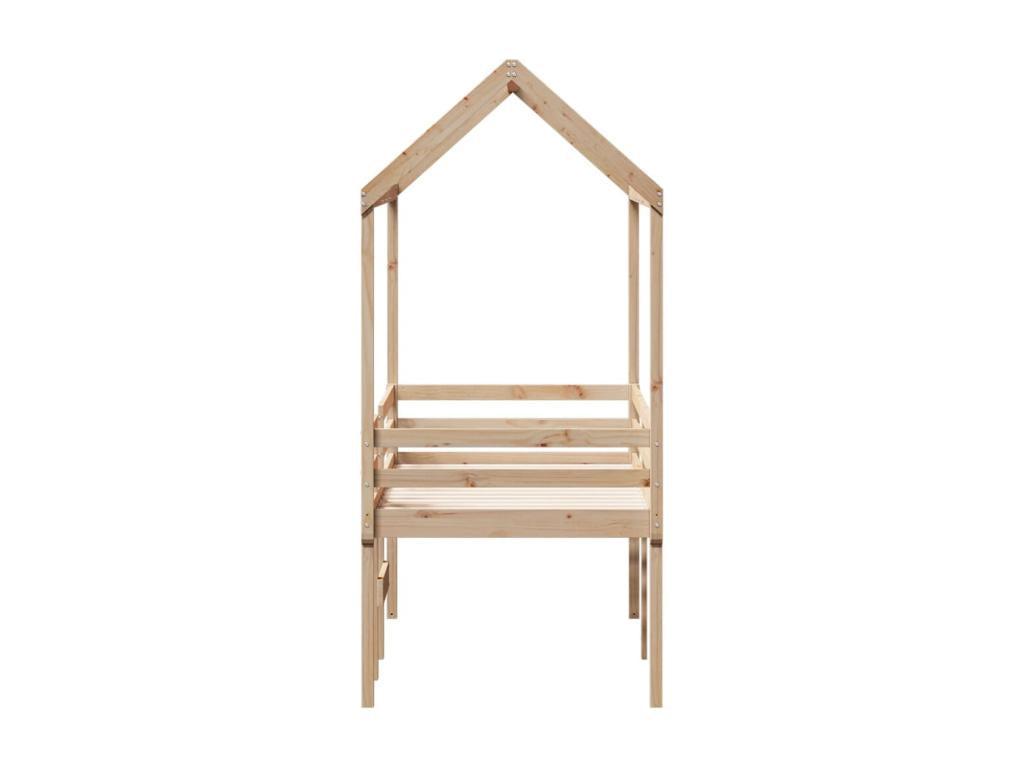 High bed without mattress 75x190 cm solid pine wood UGNQ16533