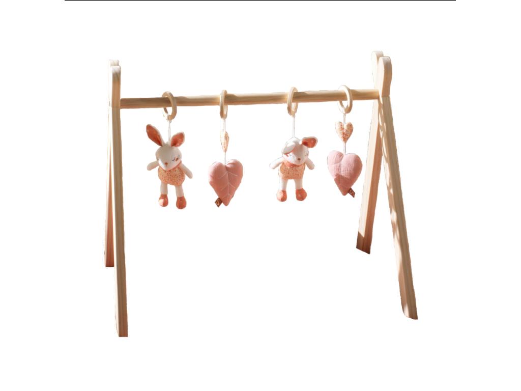 Wooden play arch with 4 toys LFKW72782