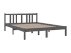 Bed frame Gray Solid wood 140x200 cm DENM52904