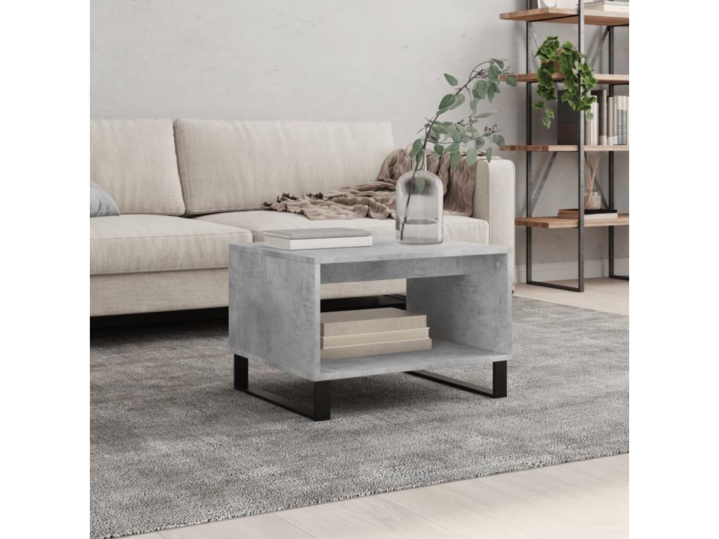 Concrete grey coffee table 60x50x40 engineered wood ZXCV14841