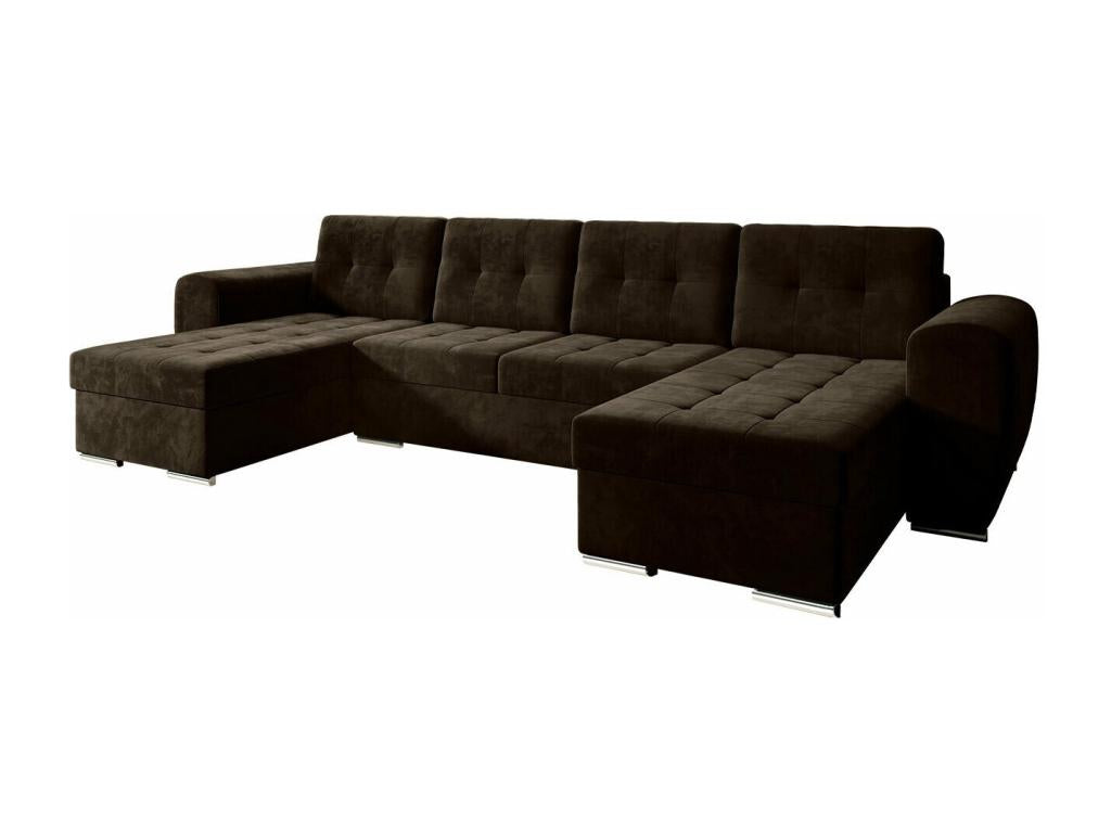 Dormeva 117 Corner Sofa Brown with Sleeping Function and Bedding Box, 326x157x97cm, EIAN26739