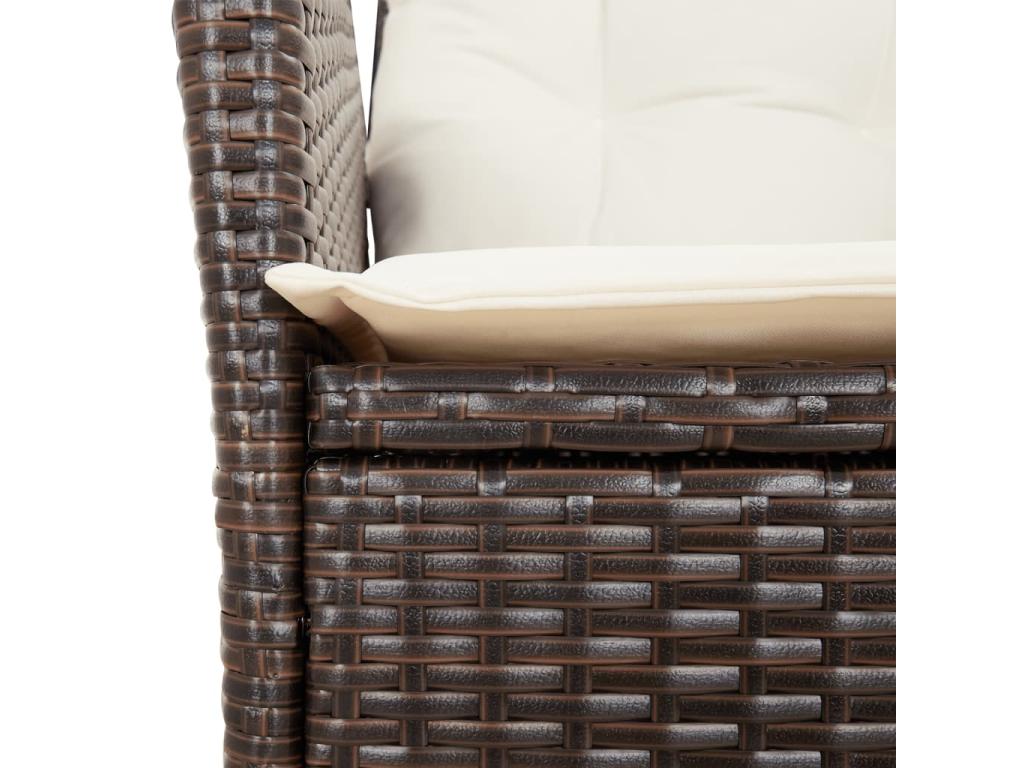 9-piece brown poly rattan garden dining set and cushions DRJS79625